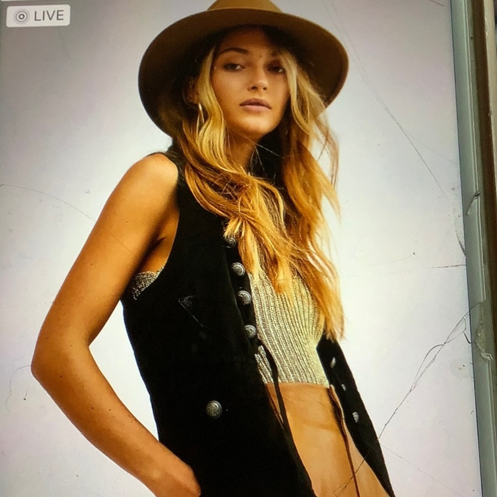 Free People Black Vest